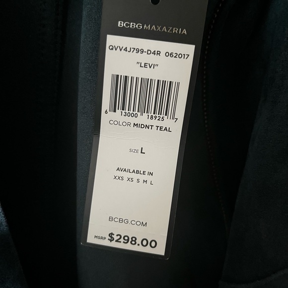 BCBG MaxAzria “Levi” Suede Jacket - Midnight Teal - New With Tags - Picture 6 of 6